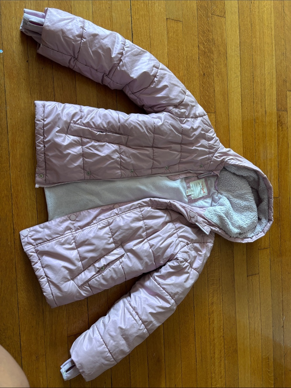 Cat & Jack Light Pink Hooded Puffer Coat
